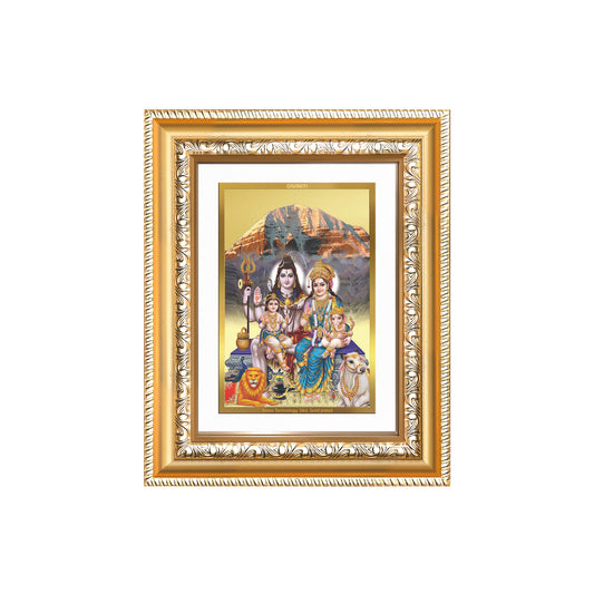 Diviniti 24K Gold Plated Shiv Parivar (Classic) Divine Wall and Table Top Frame for Home Mandir & Office Decor | Luxury Spiritual Gift