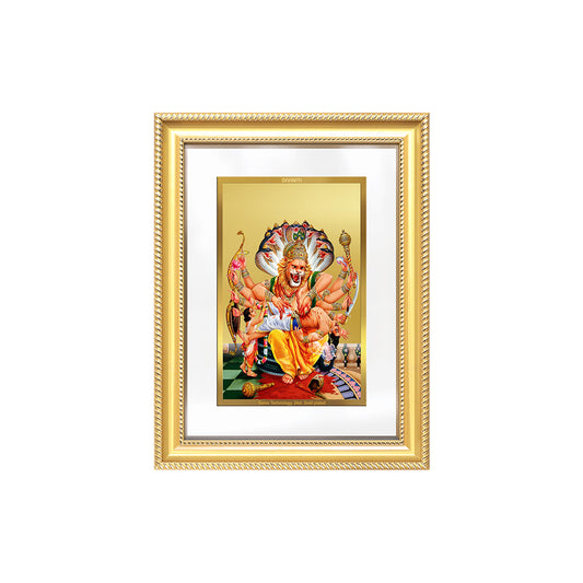 Diviniti 24K Gold Plated Narasimha (Classic) Divine Wall Frame for Home Mandir & Office Decor | Luxury Spiritual Gift