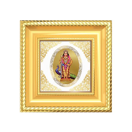 Lord Murugan | Divine Kartikeya Royal Tabletop Photo Frame in 24K Gold Plated Foil