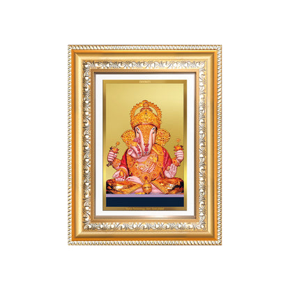Diviniti 24K Gold Plated Dagadu Ganesha (Classic) Divine Wall Frame for Home Mandir & Office Decor | Luxury Spiritual Gift