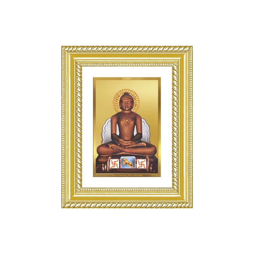 Diviniti 24K Gold Plated Mahavir (Classic) Divine Wall and Table Top Frame for Home Mandir & Office Decor | Luxury Spiritual Gift