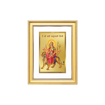 Diviniti 24K Gold Plated Durga With Mantra (Classic) Divine Wall Frame for Home Mandir & Office Decor | Luxury Spiritual Gift