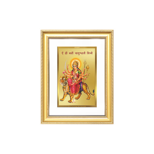 Diviniti 24K Gold Plated Durga With Mantra (Classic) Divine Wall Frame for Home Mandir & Office Decor | Luxury Spiritual Gift