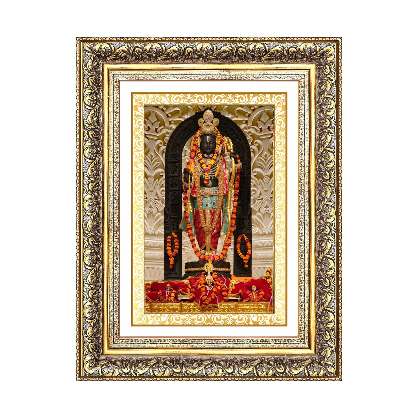 Diviniti 24K Gold Plated Ram Lalla (Classic) Divine Wall Frame for Home Mandir & Office Decor | Luxury Spiritual Gift