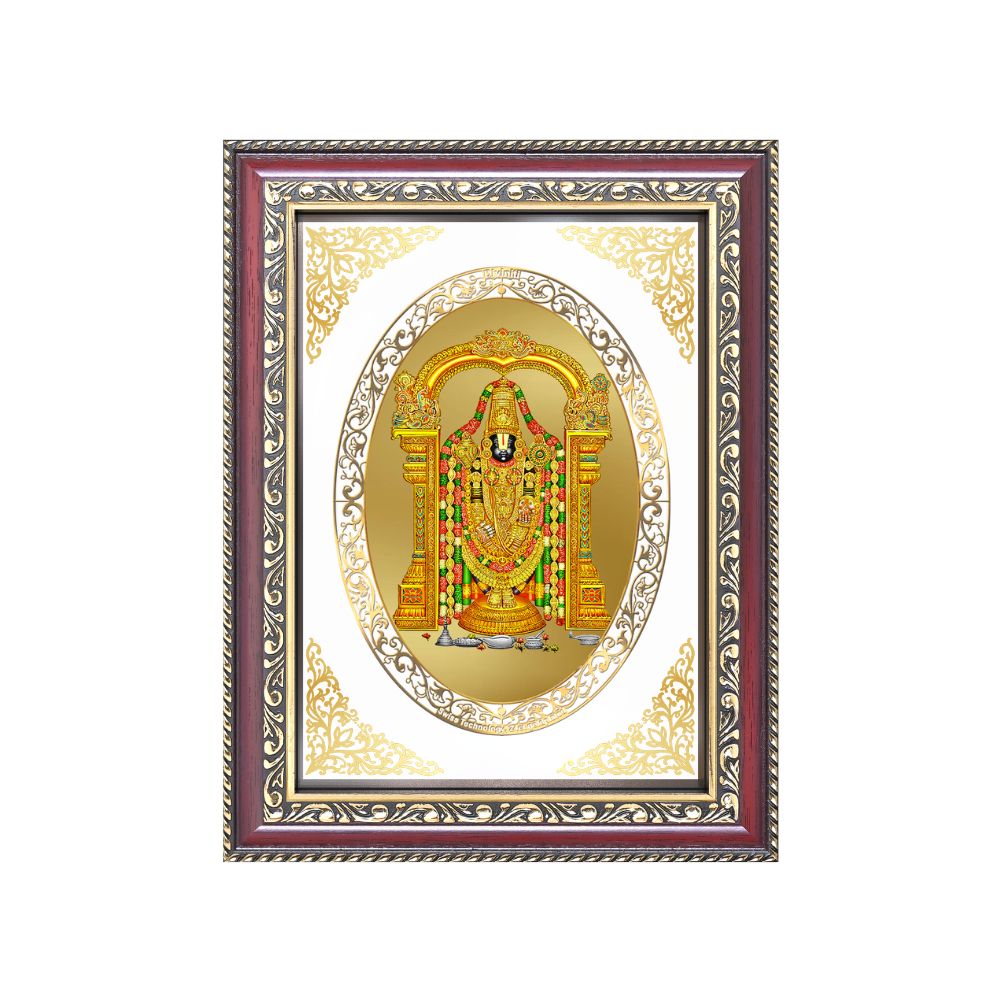 Tirupati Balaji | Divine Wall & Tabletop Royal Photo Frame in 24K Gold Plated Foil