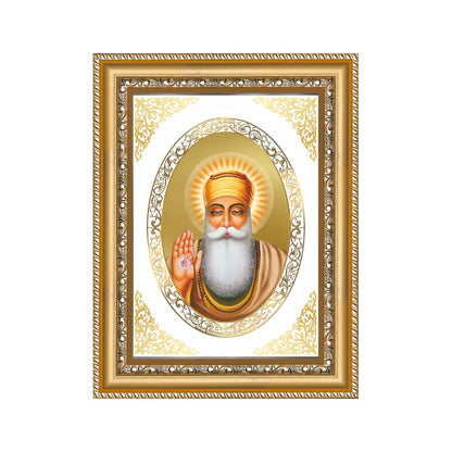 Guru Nanak Dev Ji | Sikh Guru Wall & Tabletop Royal Photo Frame in 24K Gold Plated Foil
