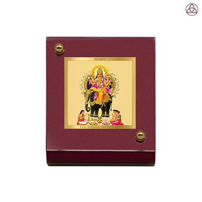 Diviniti 24K Gold Plated Vishwakarma Ji Frame For Car Dashboard & Home Decor Showpiece (6 CM x 5.5 CM)