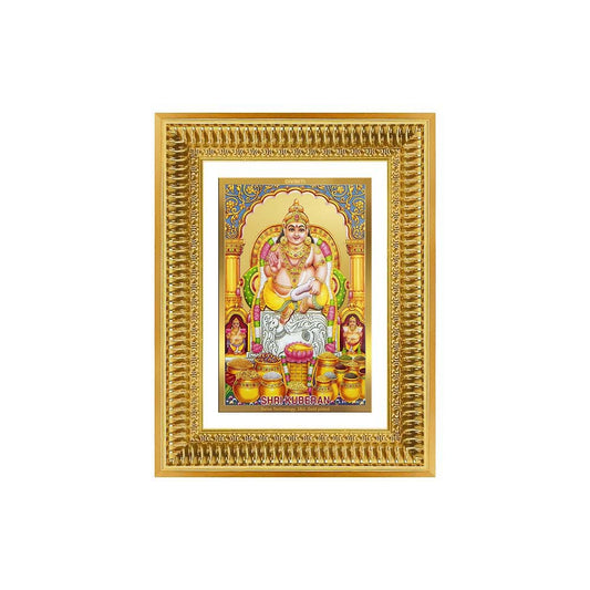 Diviniti 24K Gold Plated Kuber (Classic) Divine Wall Frame for Home Mandir & Office Decor | Luxury Spiritual Gift