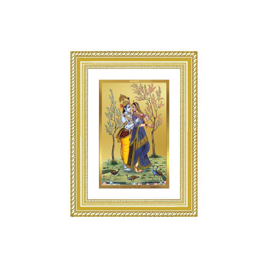 Diviniti 24K Gold Plated Radha Krishna (Classic) Divine Wall Frame for Home Mandir & Office Decor | Luxury Spiritual Gift