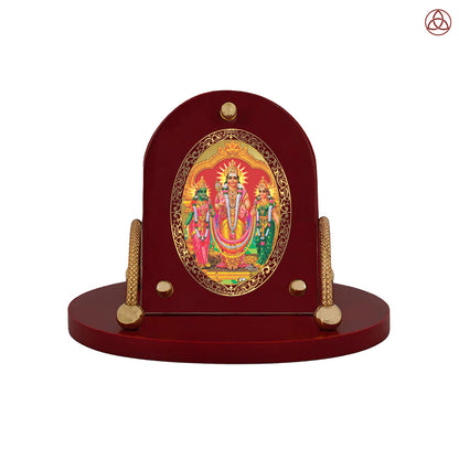 Murugan Velli | Lord Murugan (Kartikeya) 24K Gold Plated Divine Photo Frame for Car Dashboard, Home Décor & Tabletop | Blessings of Courage, Victory & Protection