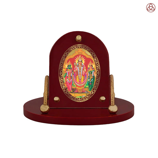Murugan Velli | Lord Murugan (Kartikeya) 24K Gold Plated Divine Photo Frame for Car Dashboard, Home Décor & Tabletop | Blessings of Courage, Victory & Protection