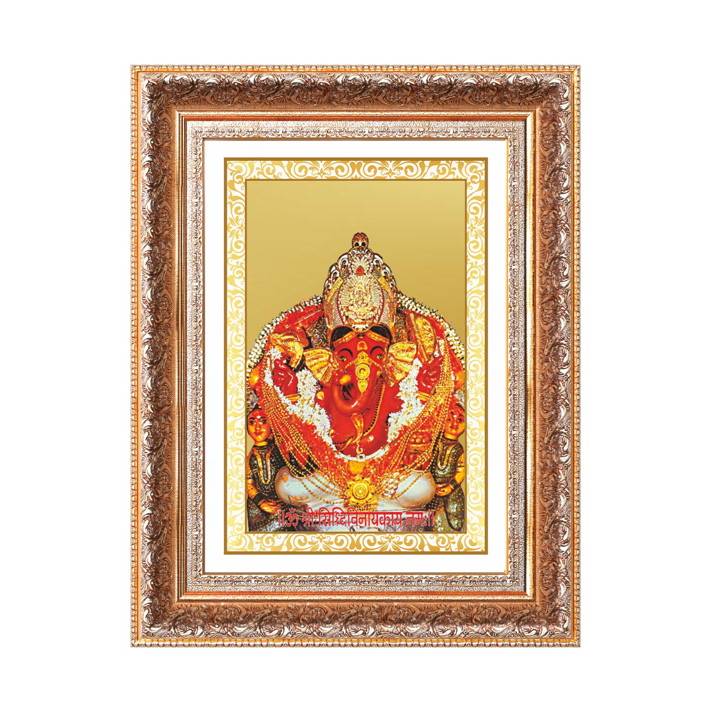 Lord Siddhivinayak | Lord Ganesha Wall Photo Frame in 24K Gold Plated Foil