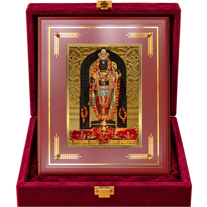 24K Gold-Plated Ram Lalla MDF Frame | Premium Gift Box | 27x35 CM