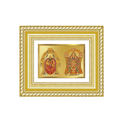 Diviniti 24K Gold Plated Padmavati And Balaji Divine Table Top Frame for Home Mandir & Office Decor | Luxury Spiritual Gift