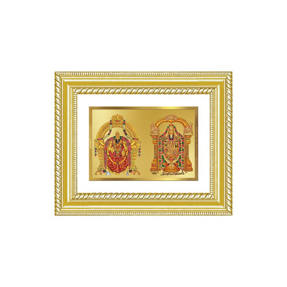 Diviniti 24K Gold Plated Padmavati And Balaji (Classic) Divine Wall and Table Top Frame for Home Mandir & Office Decor | Luxury Spiritual Gift
