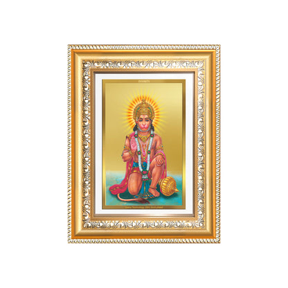 Diviniti 24K Gold Plated Ashirwad Hanuman (Classic) Divine Wall Frame for Home Mandir & Office Decor | Luxury Spiritual Gift