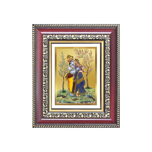 Diviniti 24K Gold Plated Radha Krishna (Classic) Divine Table Top Frame for Home Mandir & Office Decor | Luxury Spiritual Gift