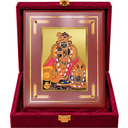 24K Gold-Plated Lord Banke Bihari MDF Frame | Premium Gift Box | 27x35 CM