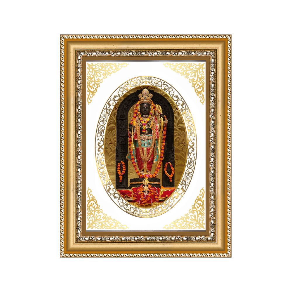 Ram Lalla | Divine Child Form Wall & Tabletop Royal Photo Frame in 24K Gold Plated Foil