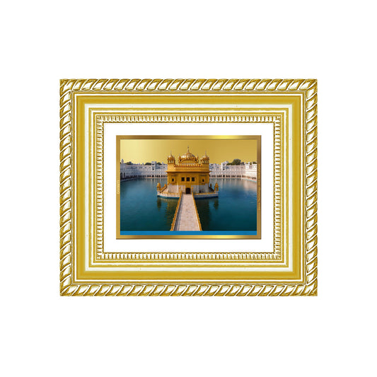 Diviniti 24K Gold Plated Golden Temple Divine Table Top Frame for Home Mandir & Office Decor | Luxury Spiritual Gift