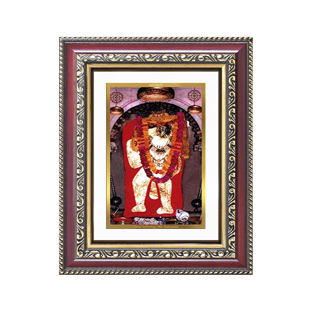 Diviniti 24K Gold Plated Mehndipur Balaji (Classic) Divine Wall and Table Top Frame for Home Mandir & Office Decor | Luxury Spiritual Gift