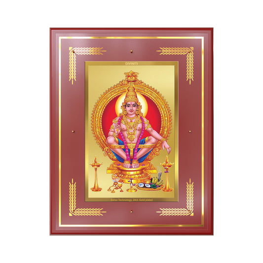 Lord Ayyappan | Hariharan for Wall Mount Photo Frame in 24K Gold Plated Foil