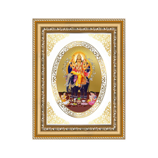 Lord Vishwakarma | Divine Architect Wall & Tabletop Royal Photo Frame in 24K Gold Plated Foil
