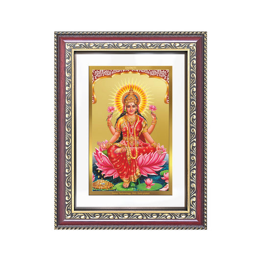 Diviniti 24K Gold Plated Lakshmi (Classic) Divine Wall Frame for Home Mandir & Office Decor | Luxury Spiritual Gift
