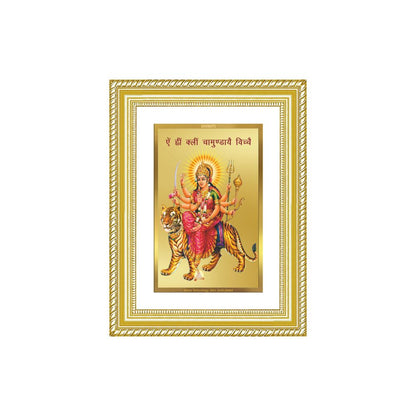 Diviniti 24K Gold Plated Durga With Mantra (Classic) Divine Wall Frame for Home Mandir & Office Decor | Luxury Spiritual Gift