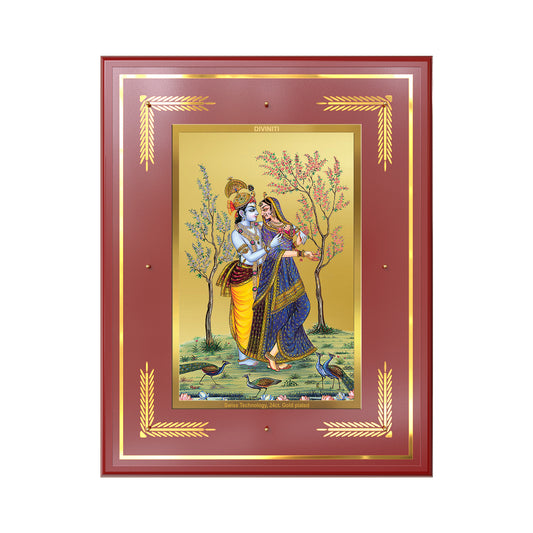 Radha Krishna | Divine Love Eternal Wall Mount Photo Frame in 24K Gold Plated Foil
