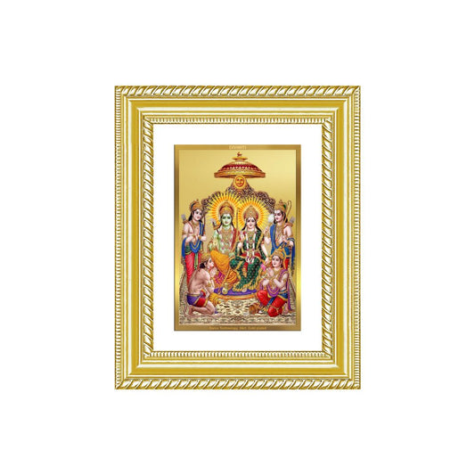 Diviniti 24K Gold Plated Ram Darbar Divine Wall and Table Top Frame for Home Mandir & Office Decor | Luxury Spiritual Gift