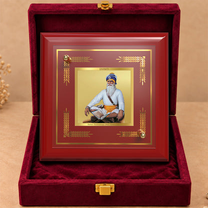 24K Gold-Plated Baba Deep Singh MDF Frame | Premium Gift Box | 10x10 CM
