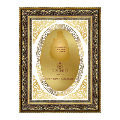 Diviniti Double Glass Frame Personalised Wall Mount Photo Frame in 24K Gold Plated Foil