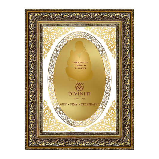 Diviniti Double Glass Frame Personalised Wall Mount Photo Frame in 24K Gold Plated Foil
