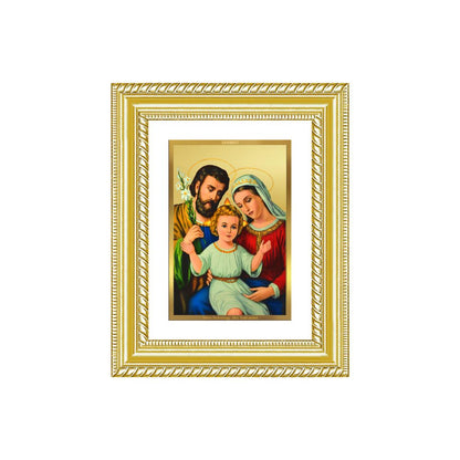 Diviniti 24K Gold Plated Holy Family (Classic) Divine Wall and Table Top Frame for Home Mandir & Office Decor | Luxury Spiritual Gift