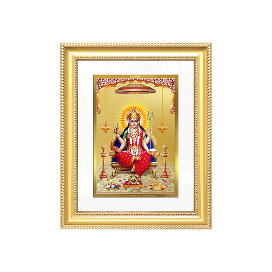 Diviniti 24K Gold Plated Santoshi Mata (Classic) Divine Wall Frame for Home Mandir & Office Decor | Luxury Spiritual Gift