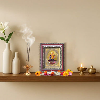Lord Vishwakarma Divine Creator & Architect Sacred Prosperity Royal Tabletop Frame in 24K Gold Plated Foil