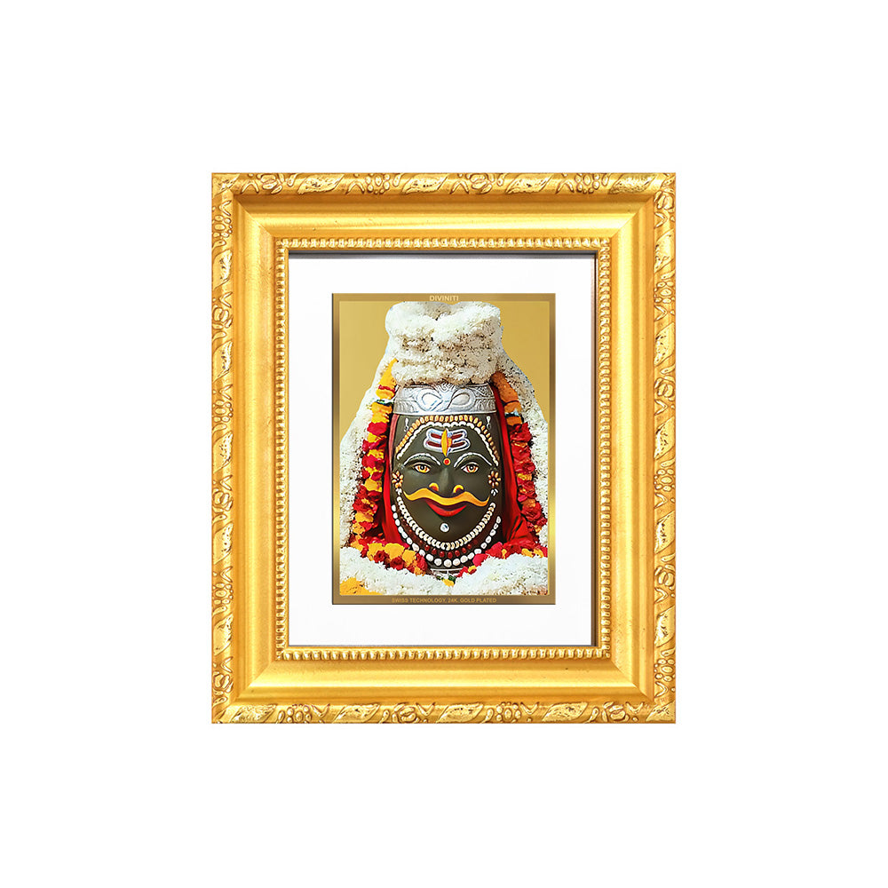 Diviniti 24K Gold Plated Mahakaleshwar |Divine Table Top Frame for Home Mandir & Office Decor | Luxury Spiritual Gift
