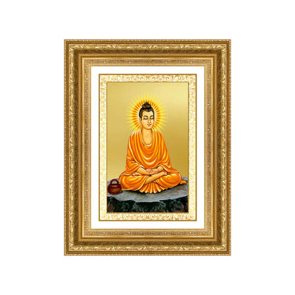 Diviniti 24K Gold Plated Buddha (Classic) Divine Wall Frame for Home Mandir & Office Decor | Luxury Spiritual Gift