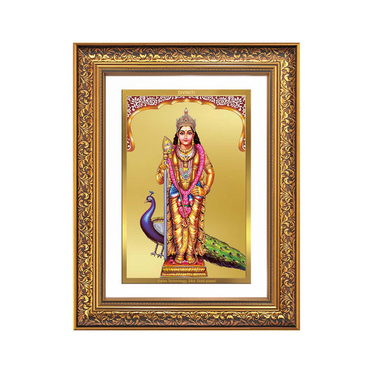 Diviniti 24K Gold Plated Murugan (Classic) Divine Wall Frame for Home Mandir & Office Decor | Luxury Spiritual Gift