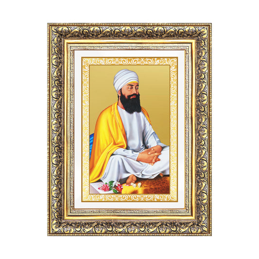 Diviniti 24K Gold Plated Guru Tegh Bahadur Sahib Ji (Classic) Sacred Sikh Wall Frame for Home Decor & Office Ambiance | Premium Spiritual Gift