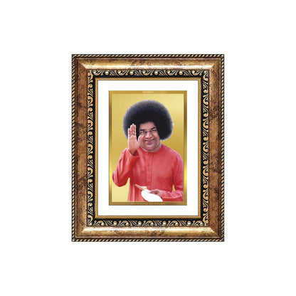 Diviniti 24K Gold Plated Satya Sai Baba (Classic) Divine Wall and Table Top Frame for Home Mandir & Office Decor | Luxury Spiritual Gift