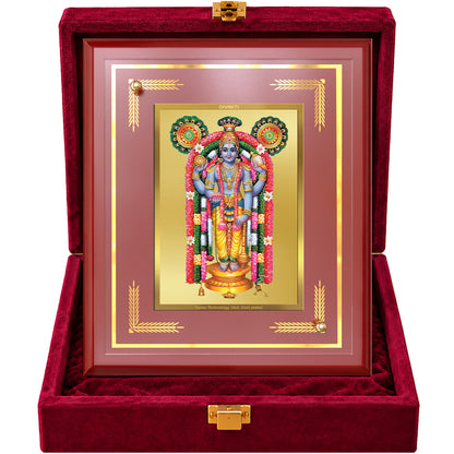 24K Gold-Plated Guruvayurappan MDF Frame | Premium Gift Box | 26x20 CM