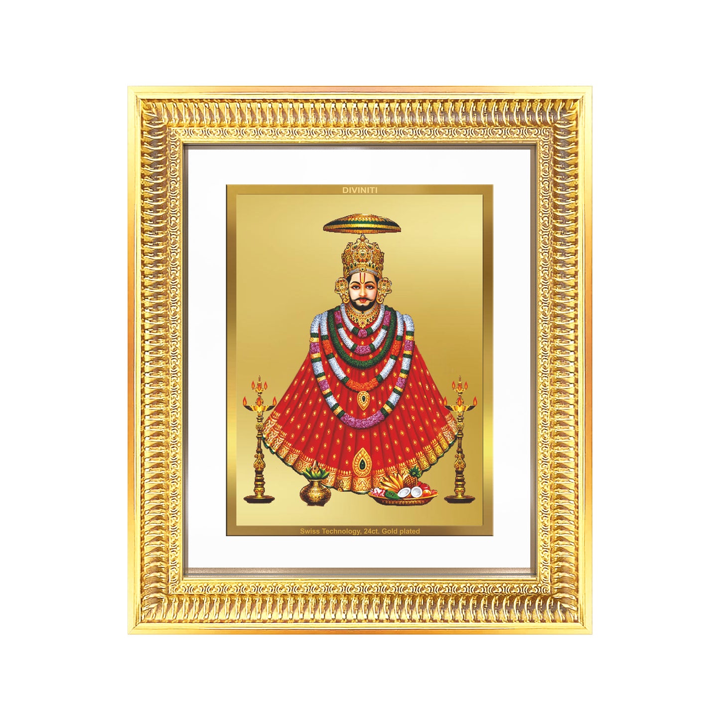 Diviniti 24K Gold Plated Khatu Shyam (Classic) Divine Wall Frame for Home Mandir & Office Decor | Luxury Spiritual Gift