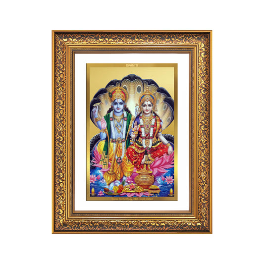 Lakshmi Vishnu | Divine Consort Wall Mount Photo Frame in 24K Gold Plated Foil