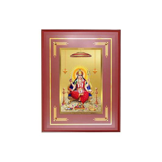 Diviniti Santoshi Mata Wall Photo Frame in 24K Gold Plated Foil | Peace, Contentment & Divine Blessings