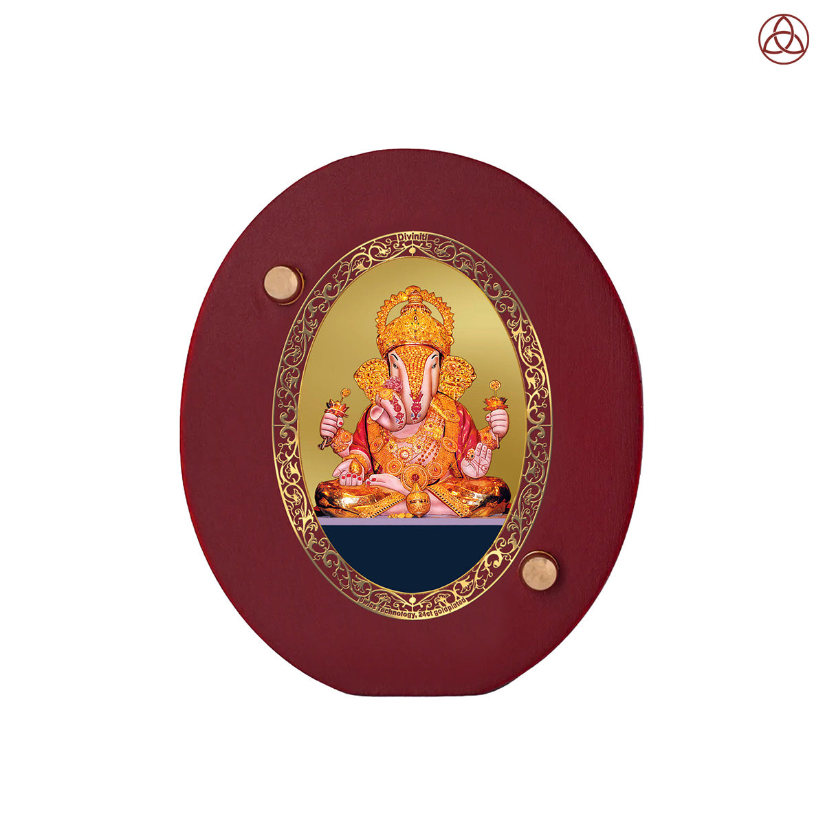 Dagdu Ganesh Car Dashboard & Tabletop Photo Frame in 24K gold plated royal foil