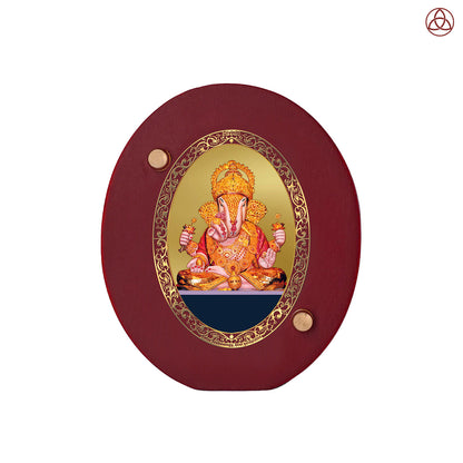 Dagdu Ganesh Car Dashboard & Tabletop Photo Frame in 24K gold plated royal foil