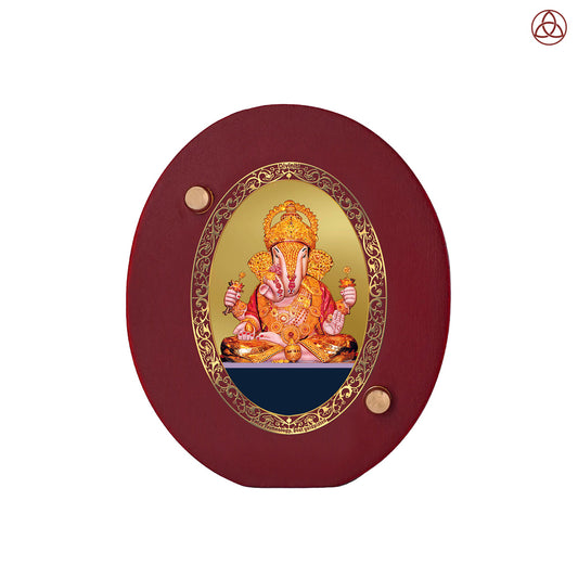 Dagdu Ganesh Car Dashboard & Tabletop Photo Frame in 24K gold plated royal foil