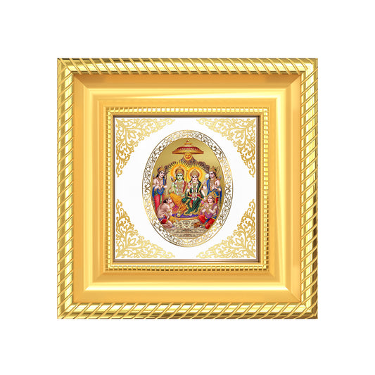Ram Darbar | Divine Ram Parivar Royal Tabletop Photo Frame in 24K Gold Plated Foil